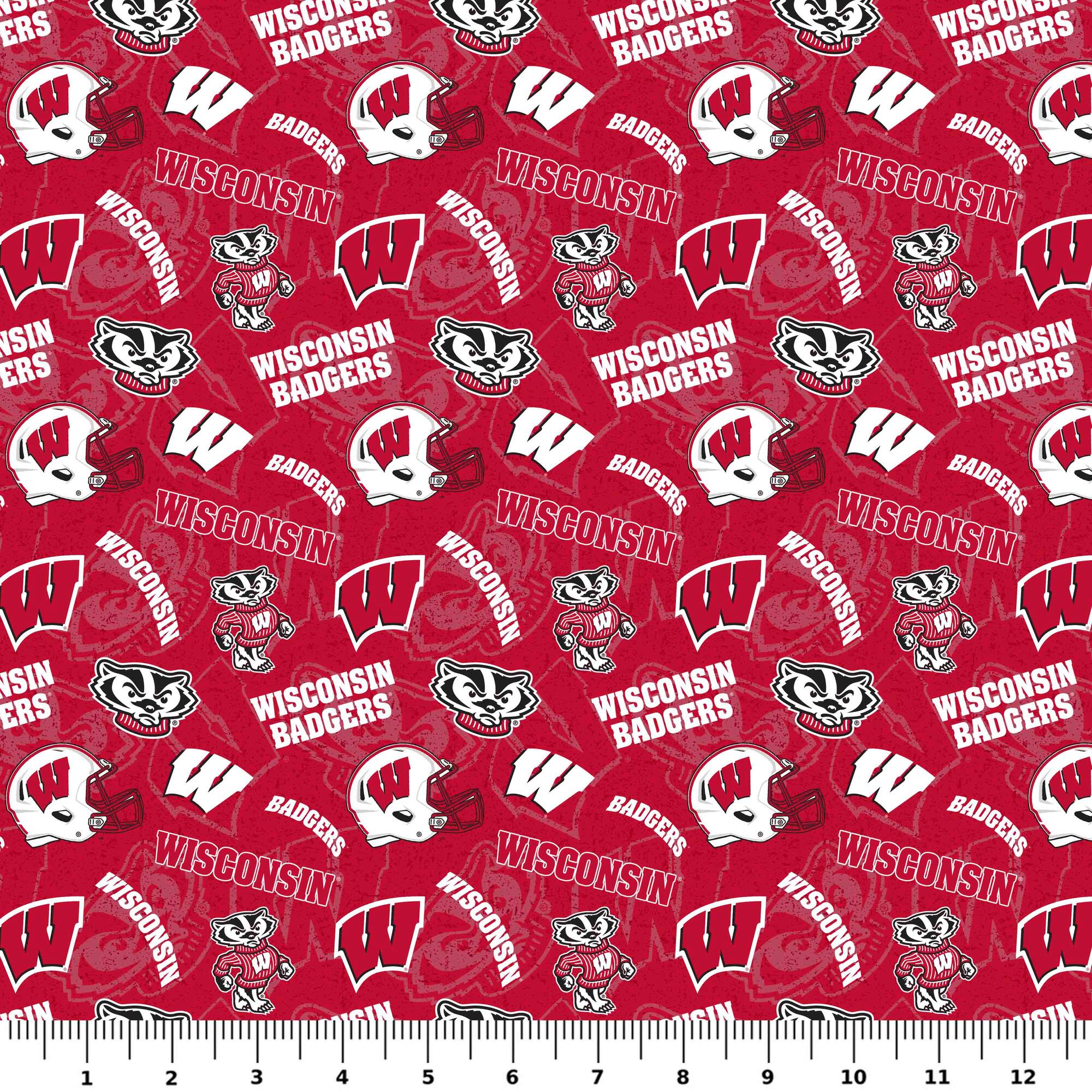 NCAA University of Wisconsin Badgers Cotton Fabric